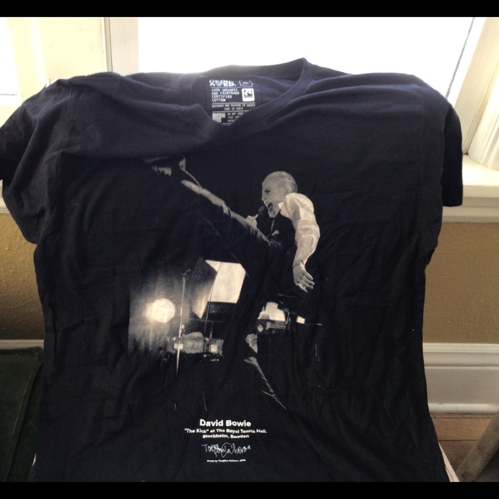 David Bowie Graphic Tee T-Shirt The Kick Concert Photograph 70s Size XL